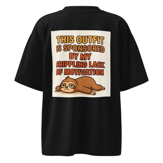 Crippling Lack of Motivation" Oversized Sloth Tee – Unisex Comfort Fit