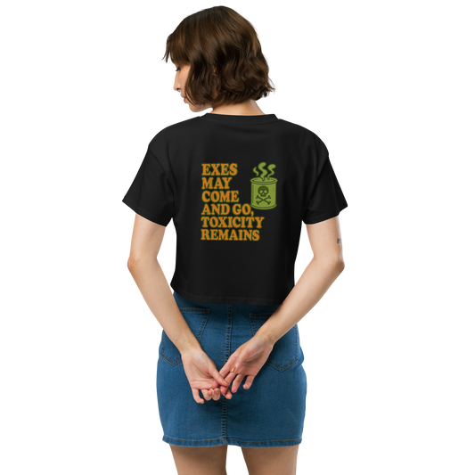 "Toxicity Remains" Premium Streetwear Crop Top – Black & White