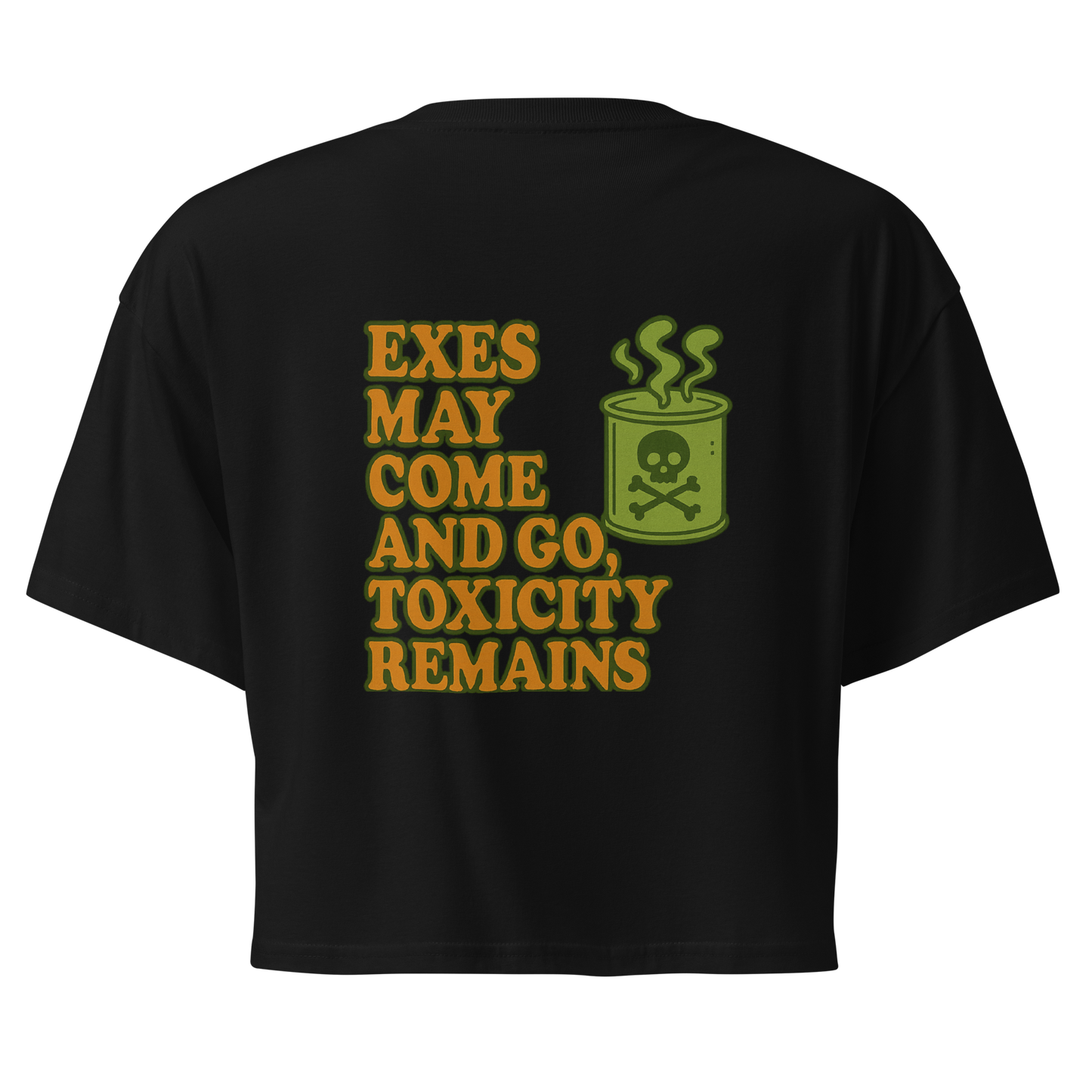 "Toxicity Remains" Premium Streetwear Crop Top – Black & White