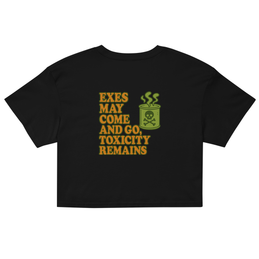 "Toxicity Remains" Premium Streetwear Crop Top – Black & White