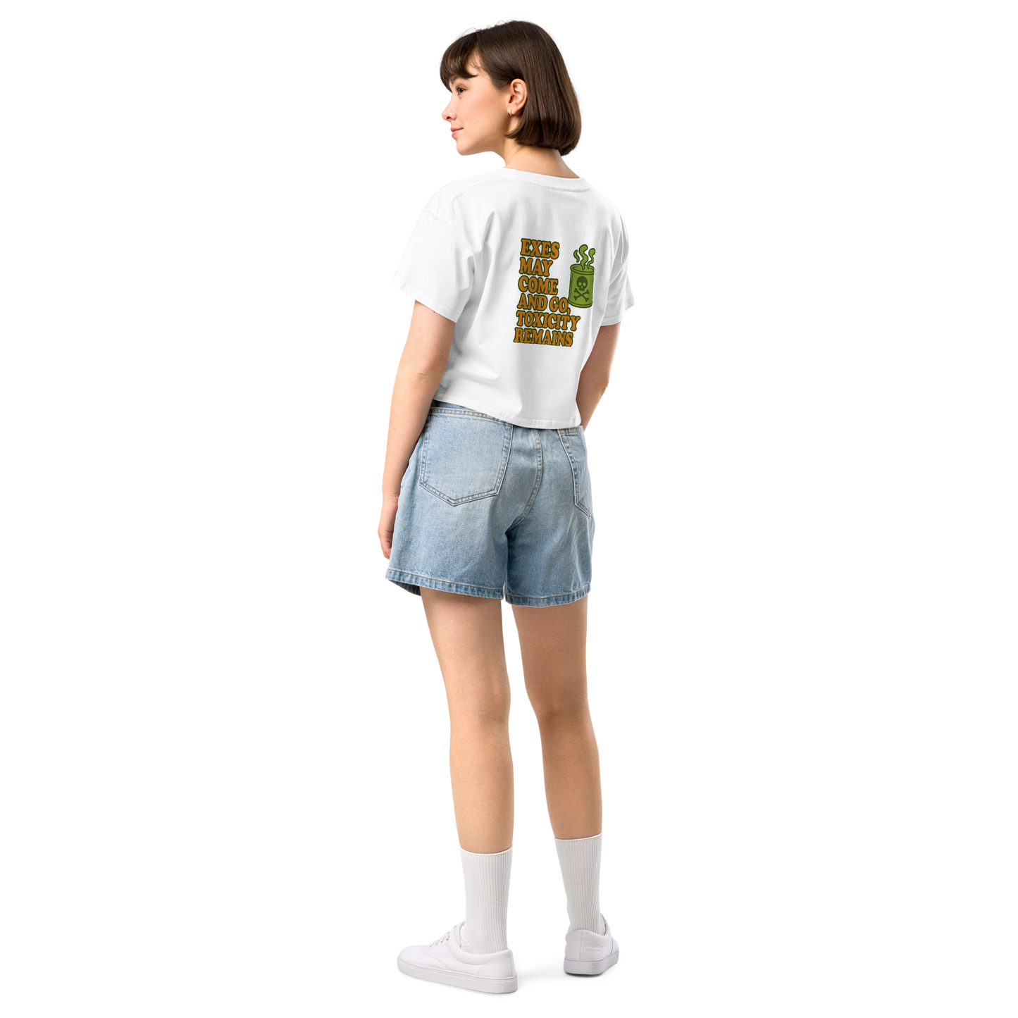 "Toxicity Remains" Premium Streetwear Crop Top – Black & White